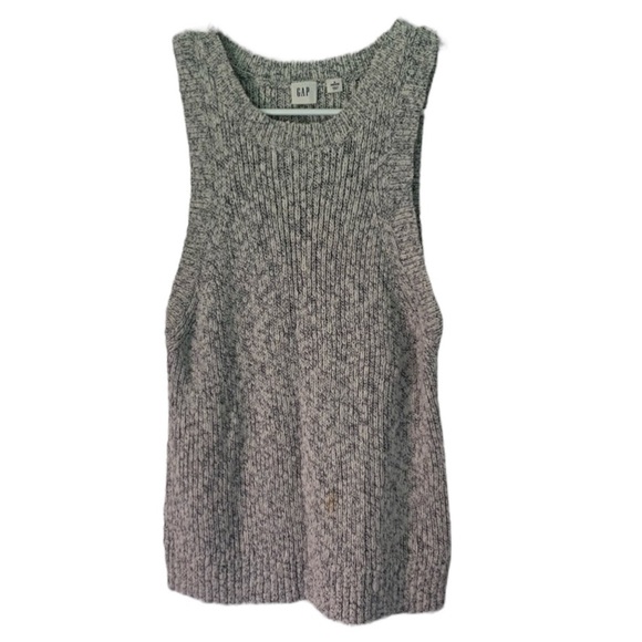 Gap Sleeveless Marl Sweater Navy Blue Light Gray - Picture 1 of 10